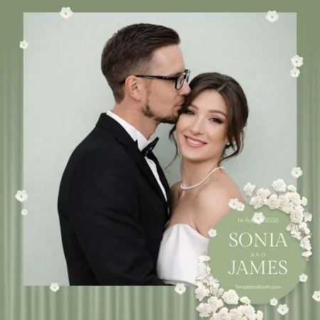 Sage Green Wedding Photo Booth Template