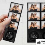 All Black Party Photo Booth Template Preview