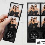 All Black Party Photo Booth Template Preview