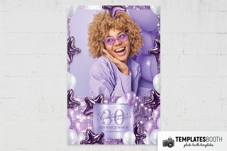 Purple Party Photo Booth Template Preview