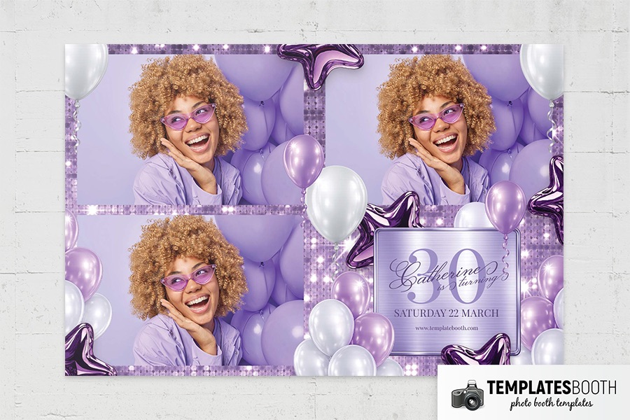 Purple Party Photo Booth Template Preview