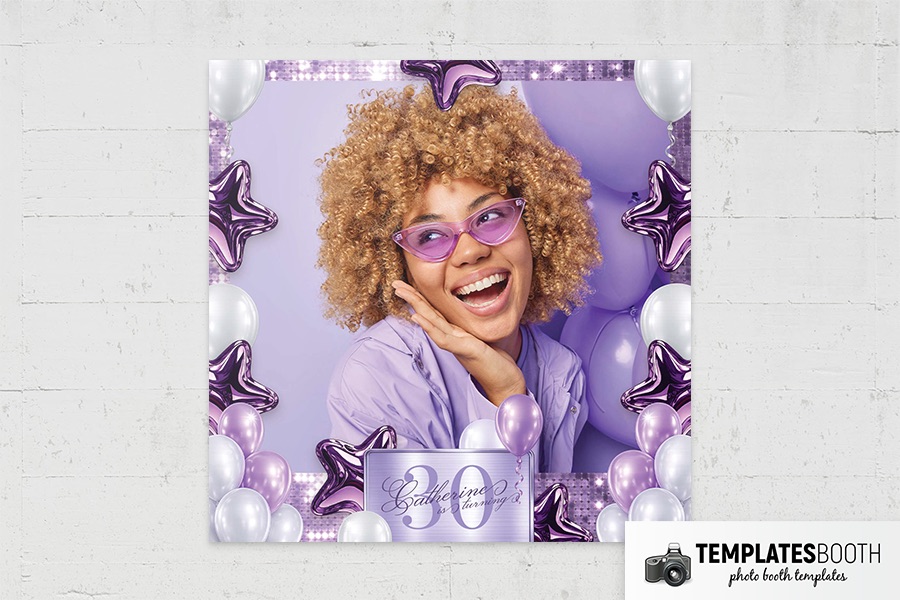 Purple Party Photo Booth Template Preview