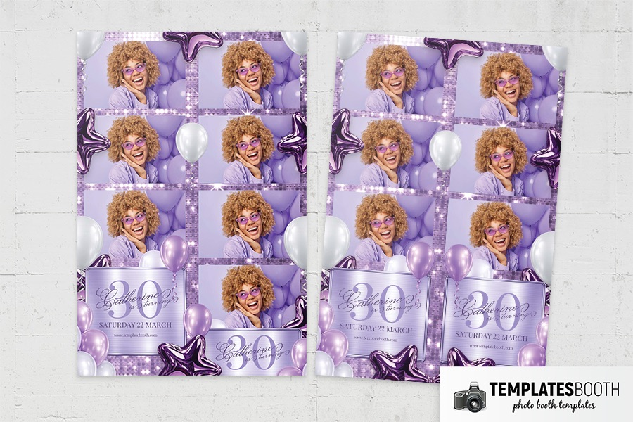 Purple Party Photo Booth Template Preview