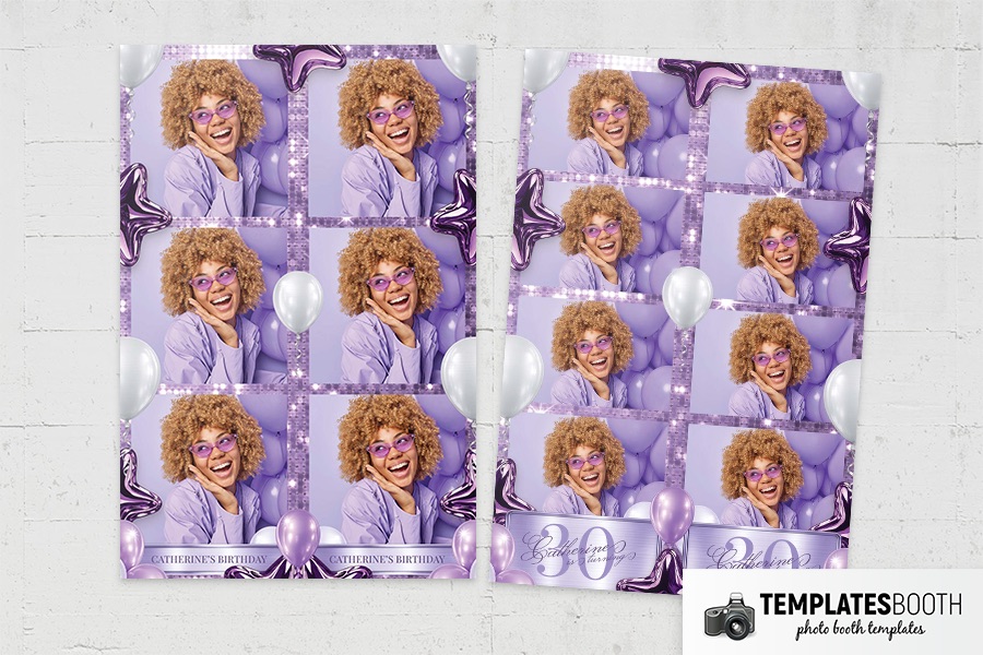 Purple Party Photo Booth Template Preview
