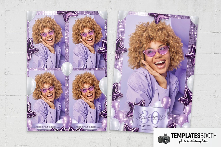 Purple Party Photo Booth Template Preview
