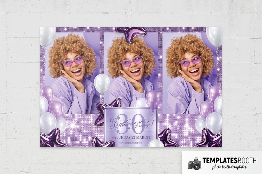 Purple Party Photo Booth Template Preview