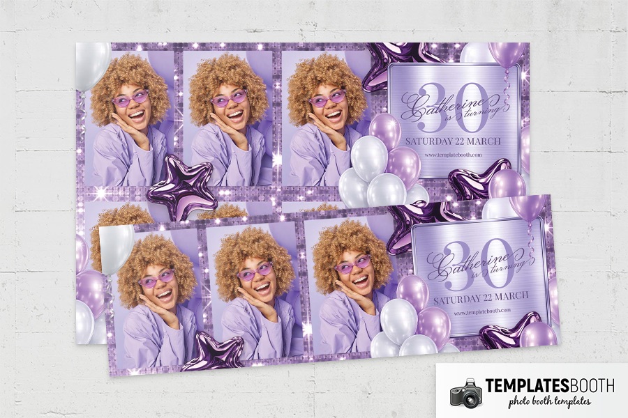 Purple Party Photo Booth Template Preview