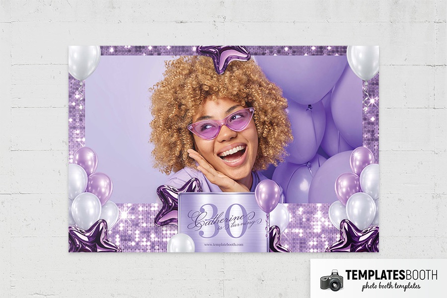 Purple Party Photo Booth Template Preview