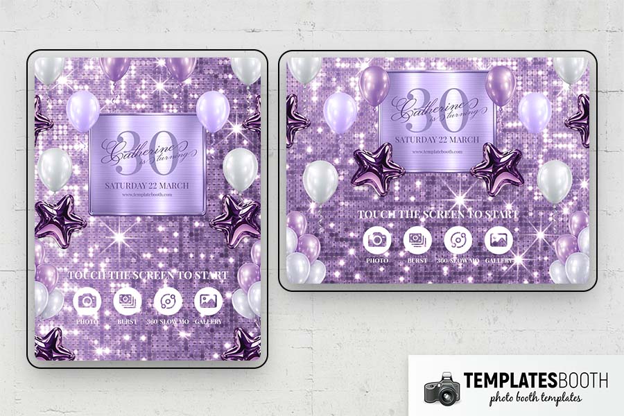 Purple Party Photo Booth Template Preview