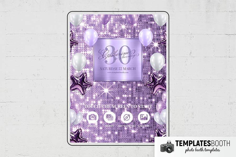 Purple Party Photo Booth Template Preview