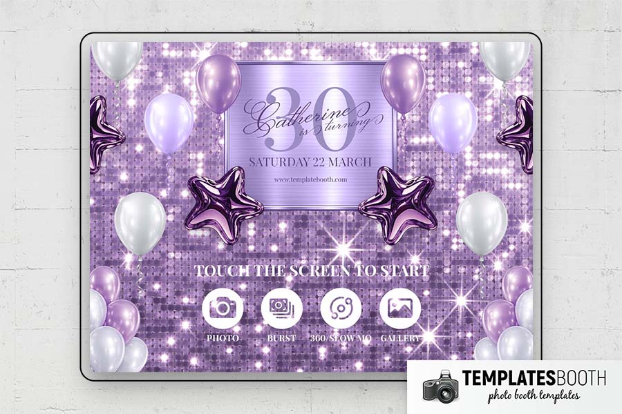 Purple Party Photo Booth Template Preview