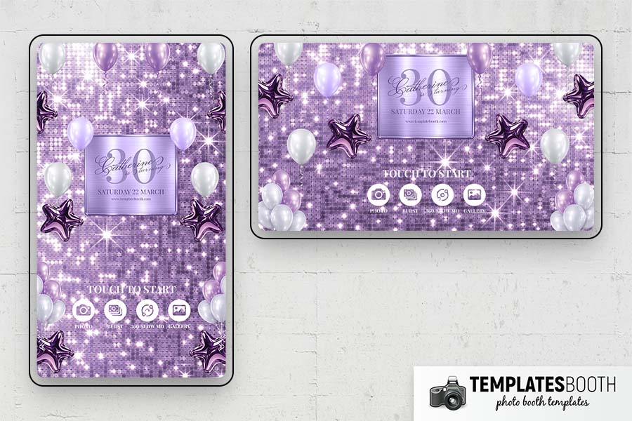 Purple Party Photo Booth Template Preview