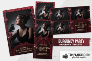 Burgundy Party Photo Booth Template