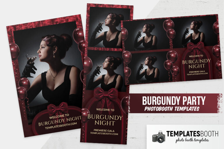 Burgundy Party Photo Booth Template