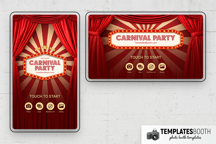 Carnival Party Photo Booth Template Preview