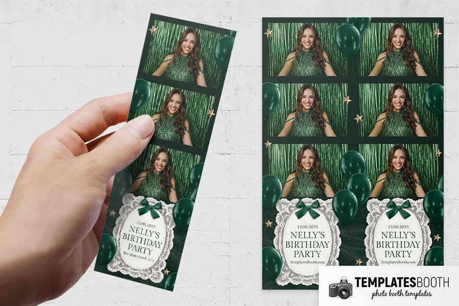 Green Party Photo Booth Template Preview