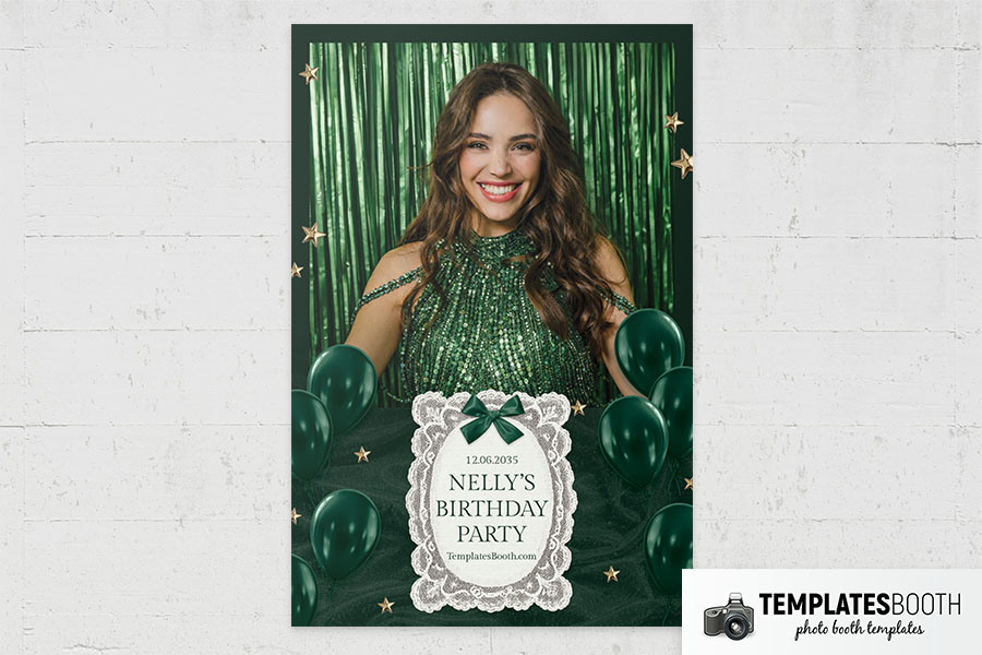Green Party Photo Booth Template Preview