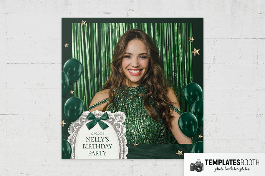 Green Party Photo Booth Template Preview
