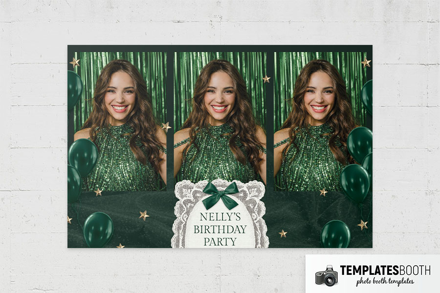 Green Party Photo Booth Template Preview