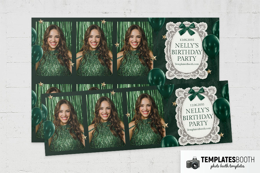 Green Party Photo Booth Template Preview