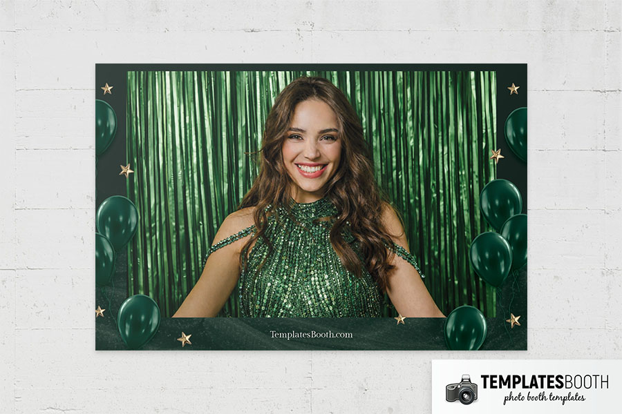 Green Party Photo Booth Template Preview