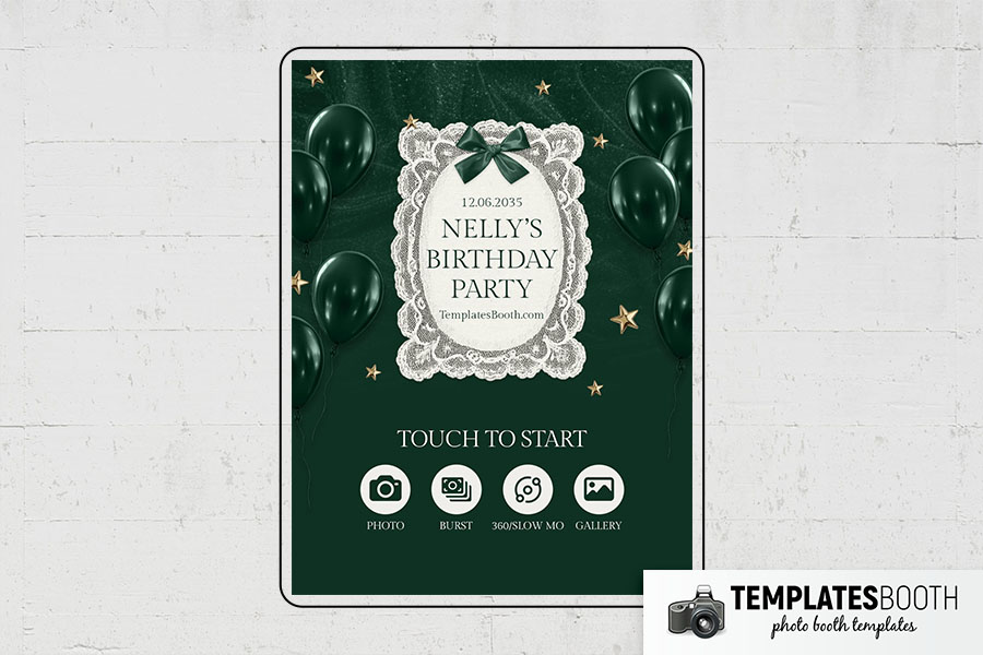 Green Party Photo Booth Template Preview