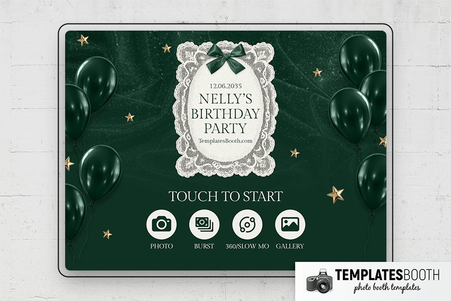 Green Party Photo Booth Template Preview