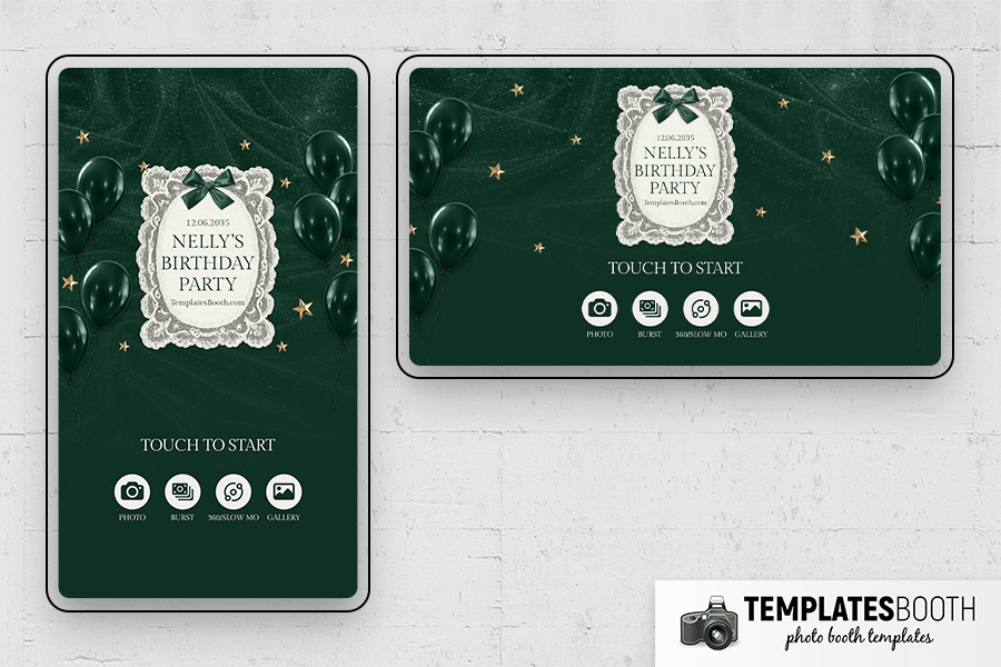 Green Party Photo Booth Template Preview