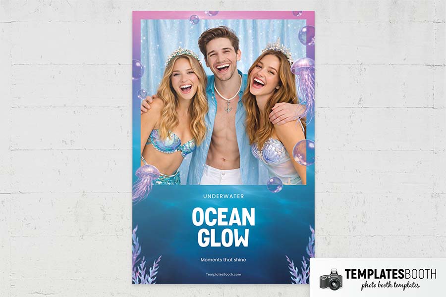 Ocean Theme Party Photo Booth Template Preview