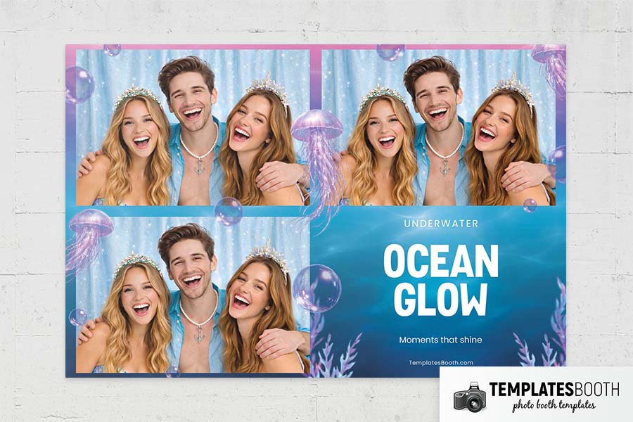 Ocean Theme Party Photo Booth Template Preview
