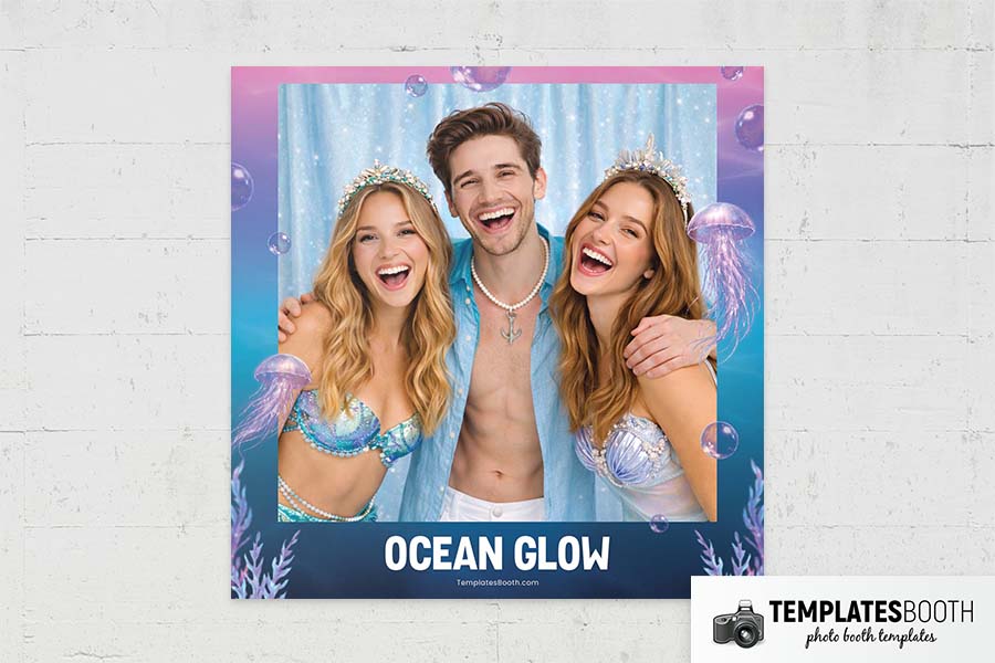 Ocean Theme Party Photo Booth Template Preview
