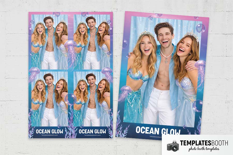 Ocean Theme Party Photo Booth Template Preview