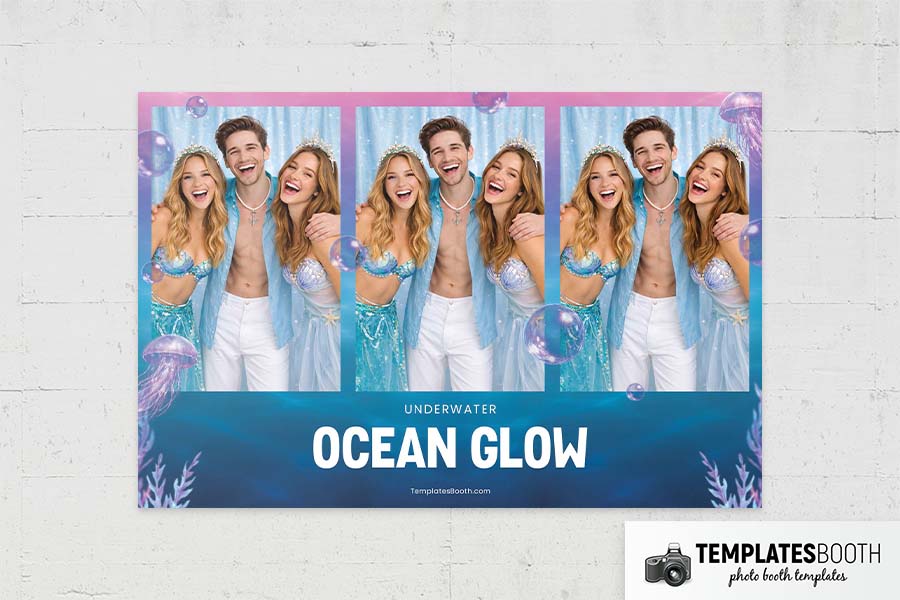 Ocean Theme Party Photo Booth Template Preview