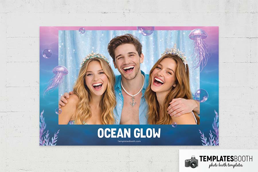 Ocean Theme Party Photo Booth Template Preview