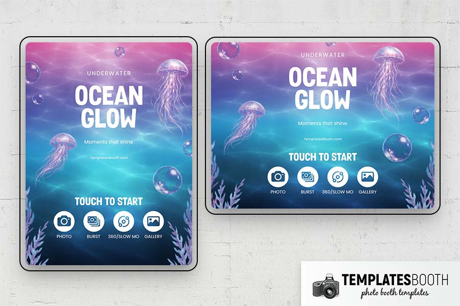 Ocean Theme Party Photo Booth Template Preview