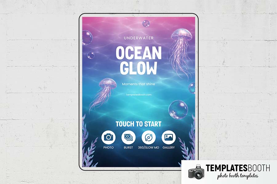 Ocean Theme Party Photo Booth Template Preview