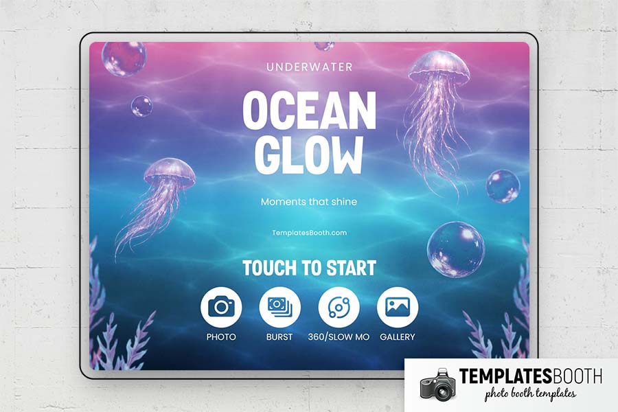 Ocean Theme Party Photo Booth Template Preview