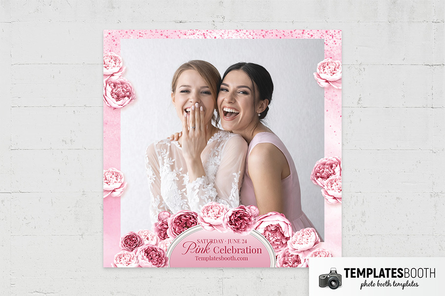 Pink Celebration Photo Booth Template Preview