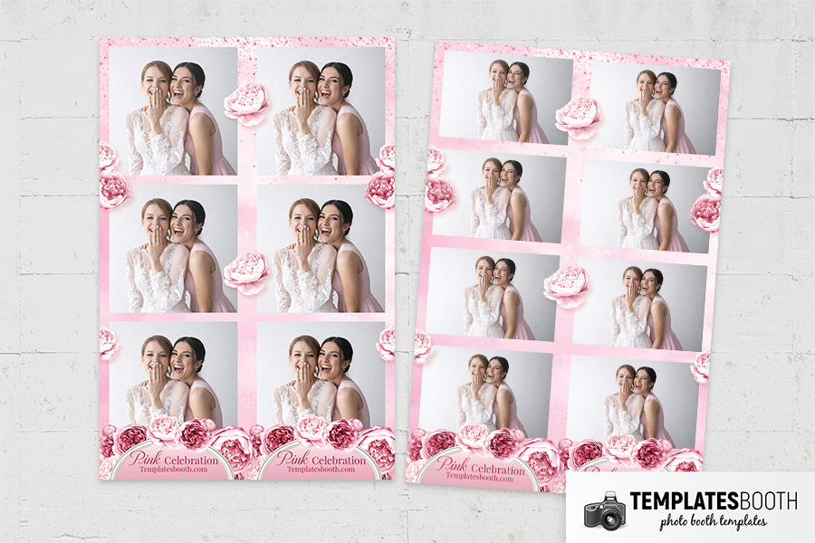 Pink Celebration Photo Booth Template Preview