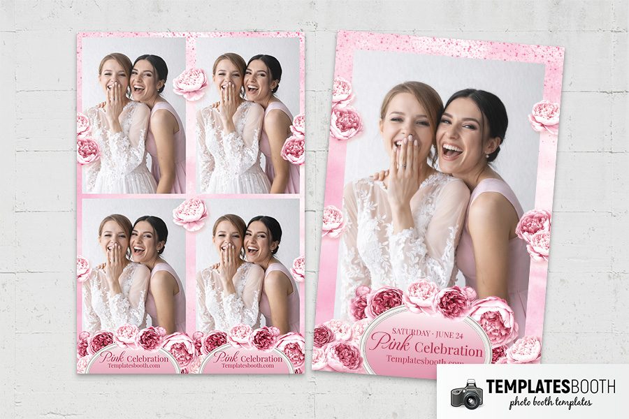 Pink Celebration Photo Booth Template Preview