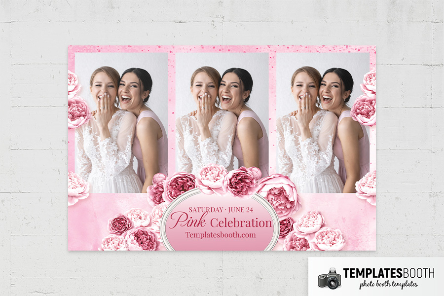 Pink Celebration Photo Booth Template Preview
