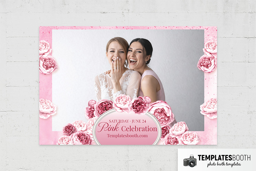 Pink Celebration Photo Booth Template Preview