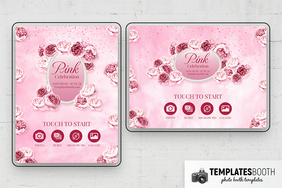 Pink Celebration Photo Booth Template Preview