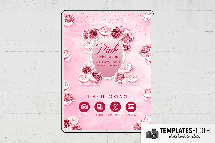 Pink Celebration Photo Booth Template Preview