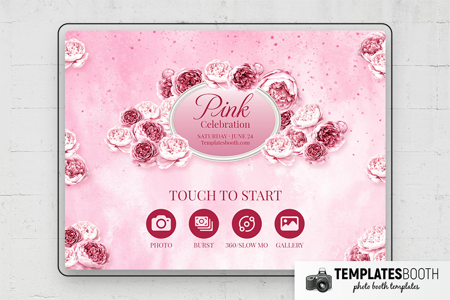 Pink Celebration Photo Booth Template Preview
