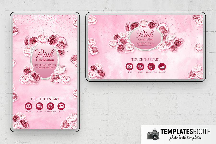 Pink Celebration Photo Booth Template Preview