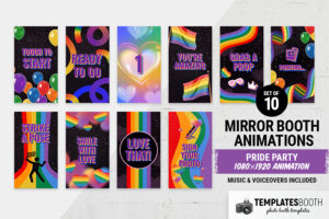 Pride Party Mirror Screen Animations in MP4
