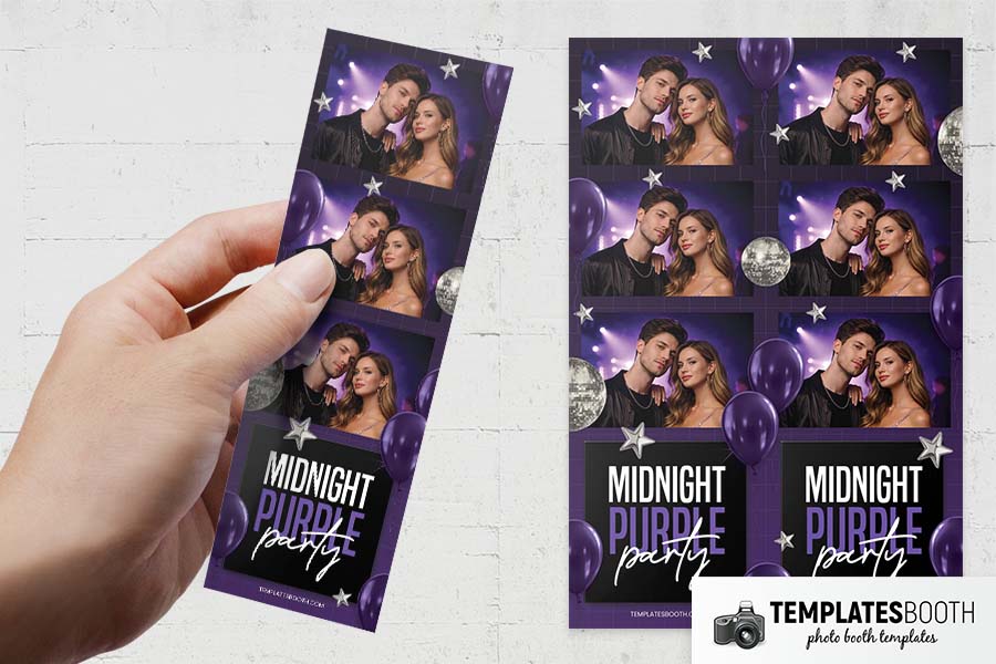 Purple Party Photo Booth Template Preview