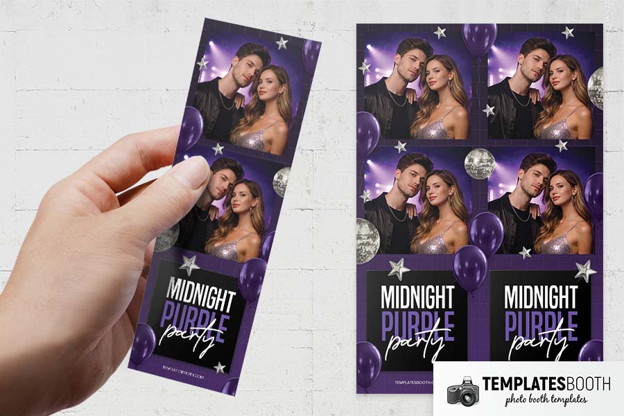 Purple Party Photo Booth Template Preview