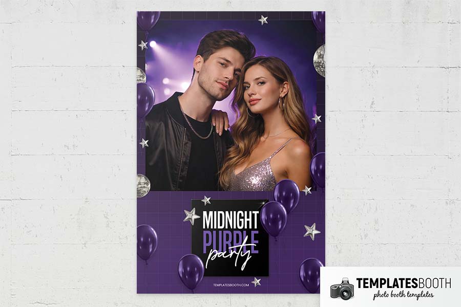 Purple Party Photo Booth Template Preview